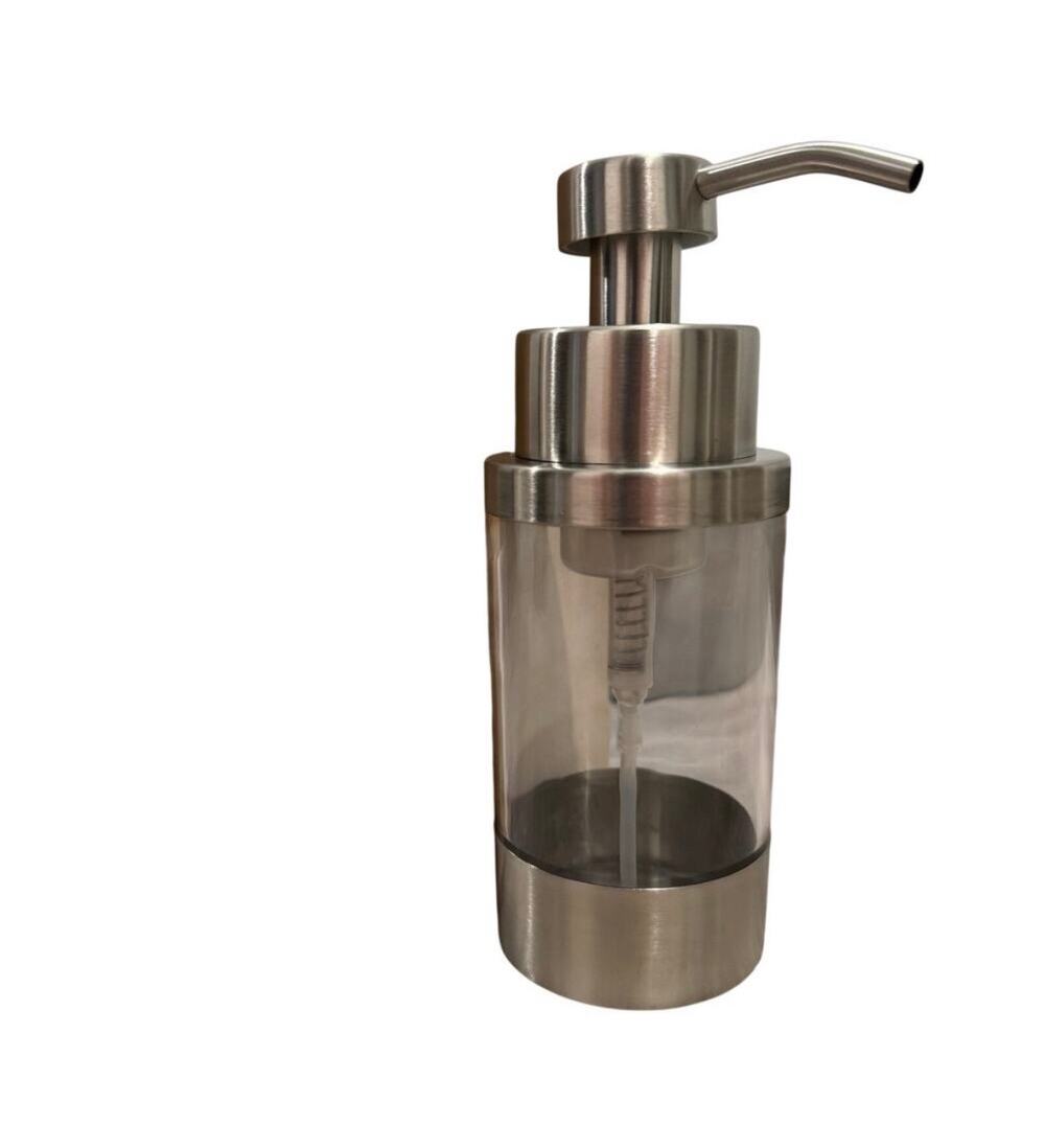 NEW in box foaming stainless steel/clear foaming soap dispenser